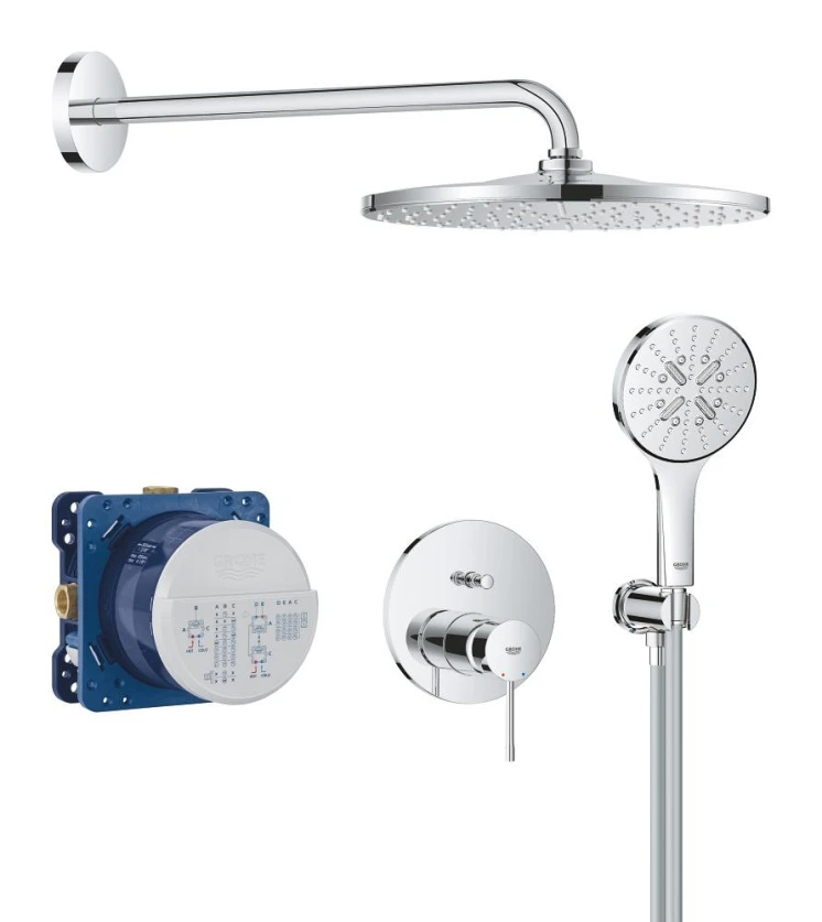 PODTYNKOWY ZESTAW PRYSZNICOWY ESSENCE Z DESZCZOWNICĄ RAINSHOWER MONO 310