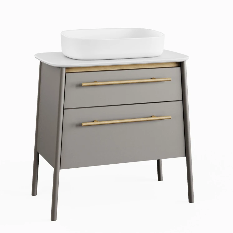 DUKLA SZAFKA PODUMYWALKOWA BLAT SOLID SURFACE 80X50X78,4 SZARY PÓŁMAT
